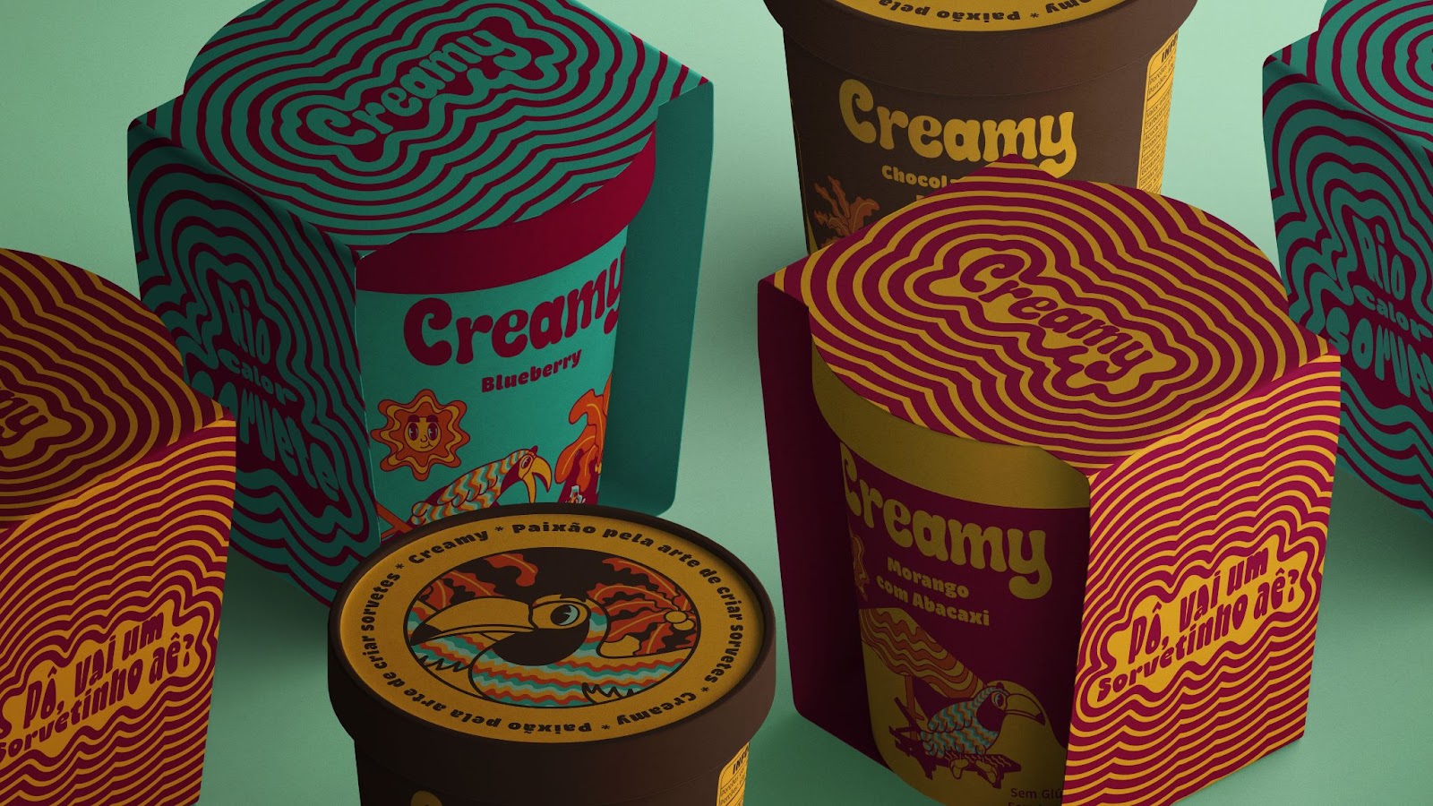 Image from the Creamy: Branding and Visual Identity Rooted in Rio's Vibrant Culture article on Abduzeedo