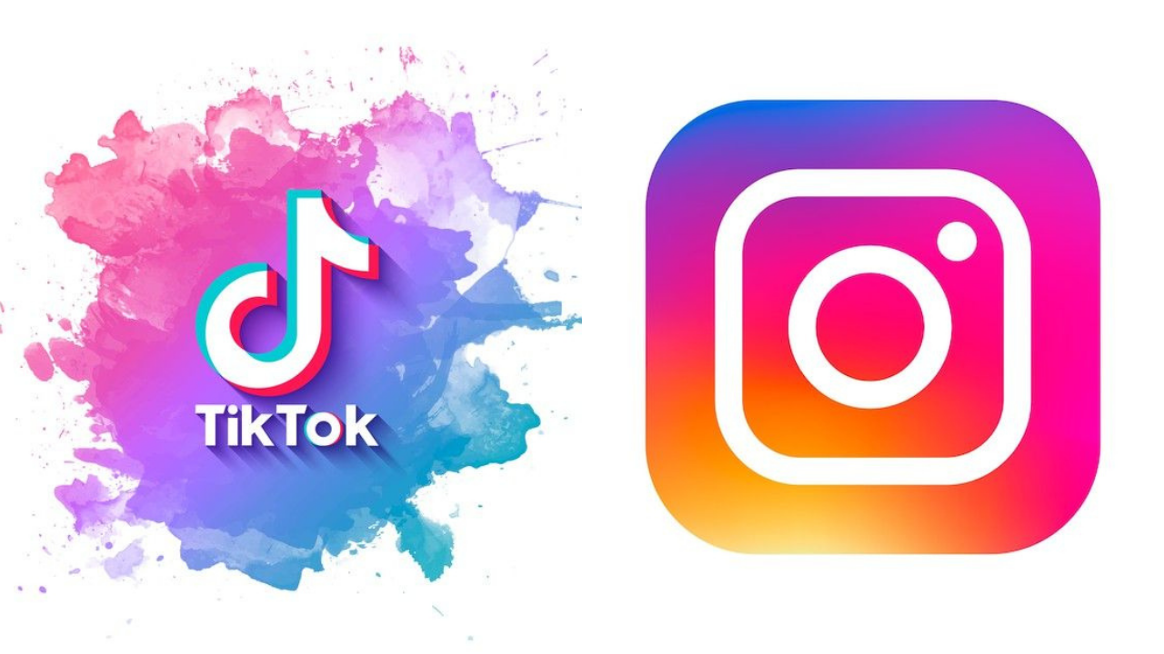 This contains an image of  TikTok and Instagram  logo designs