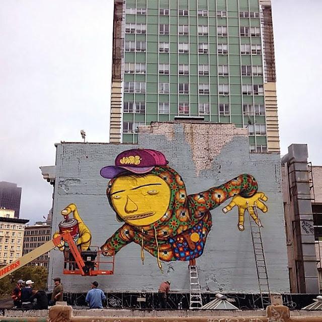 Street Art By Brazilian Duo Os Gemeos On The Streets Of San Francisco, USA. 1