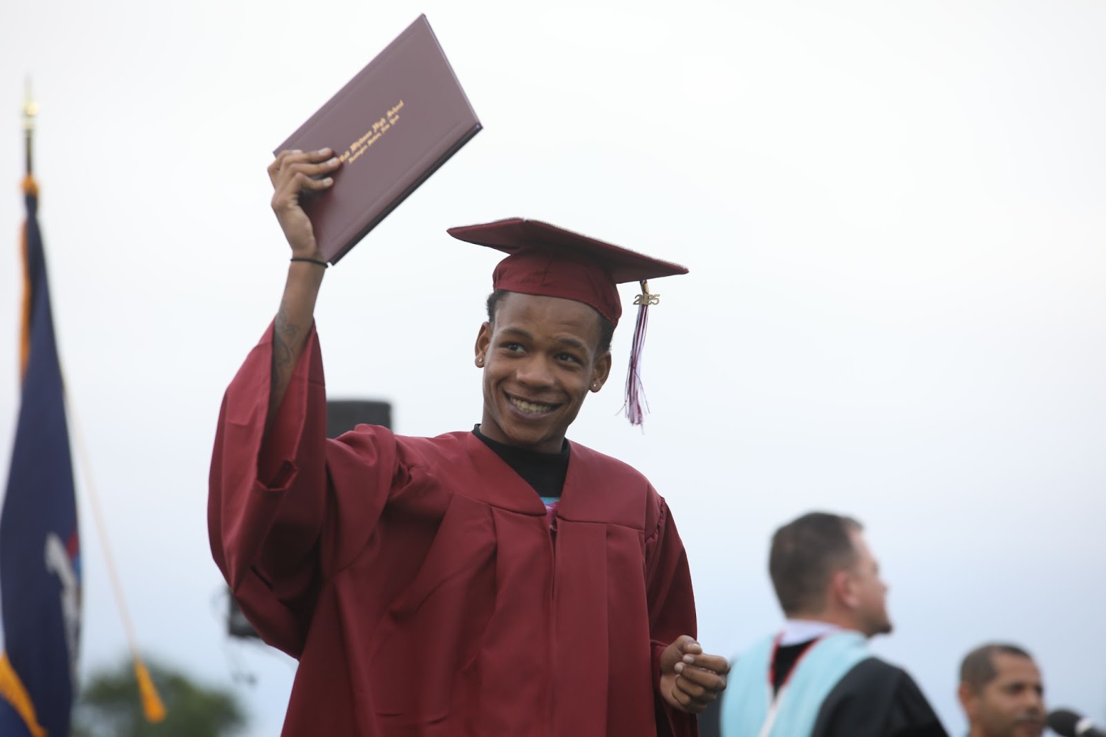 Proud graduates looked out to the crowd with gratitude. 