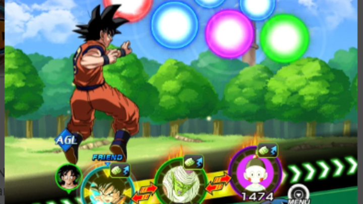 Goku and the battle scenes in the Dragon Ball Z Dokkan Battle