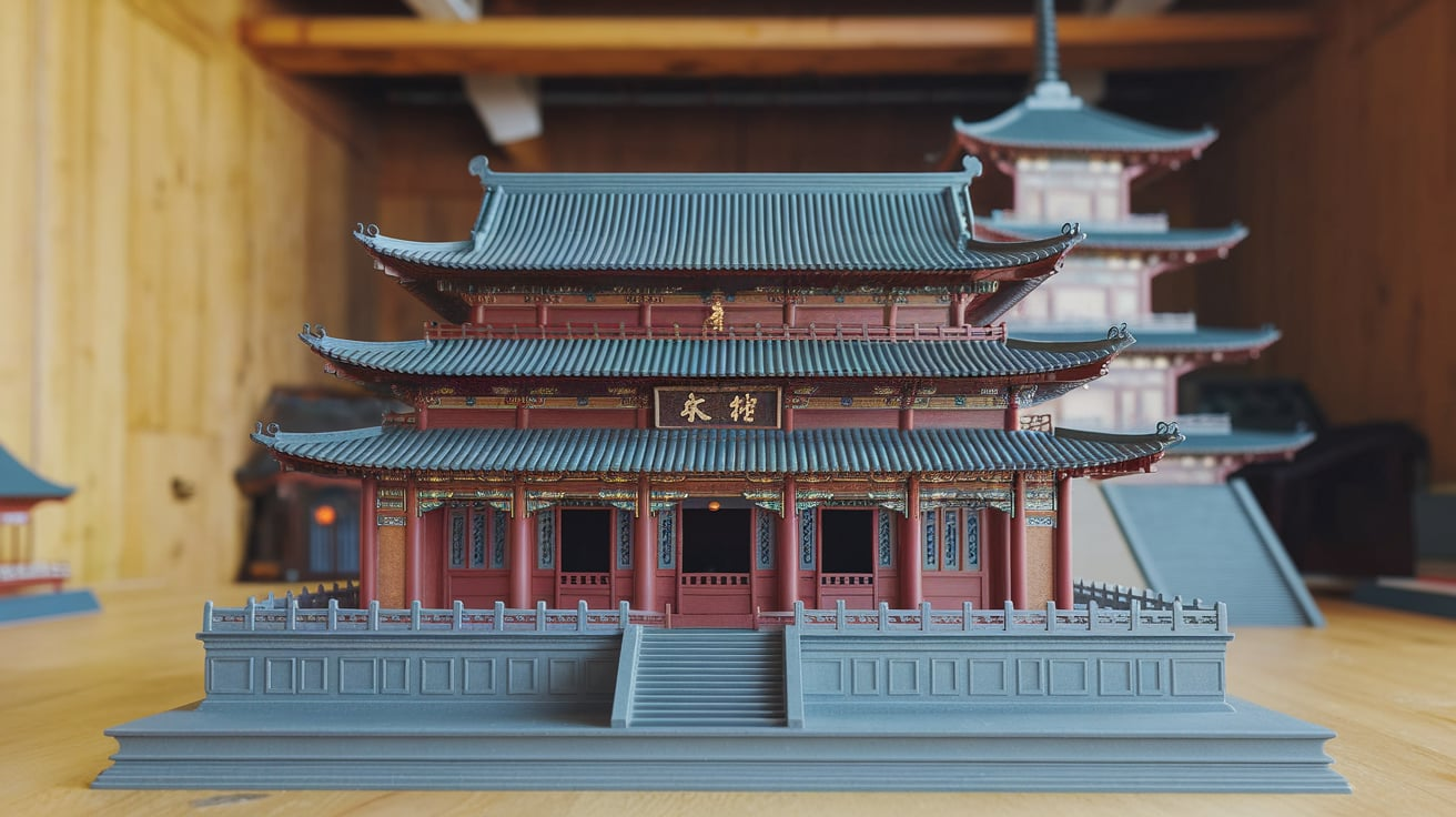 Shaolin Temple 3D Model Front View
