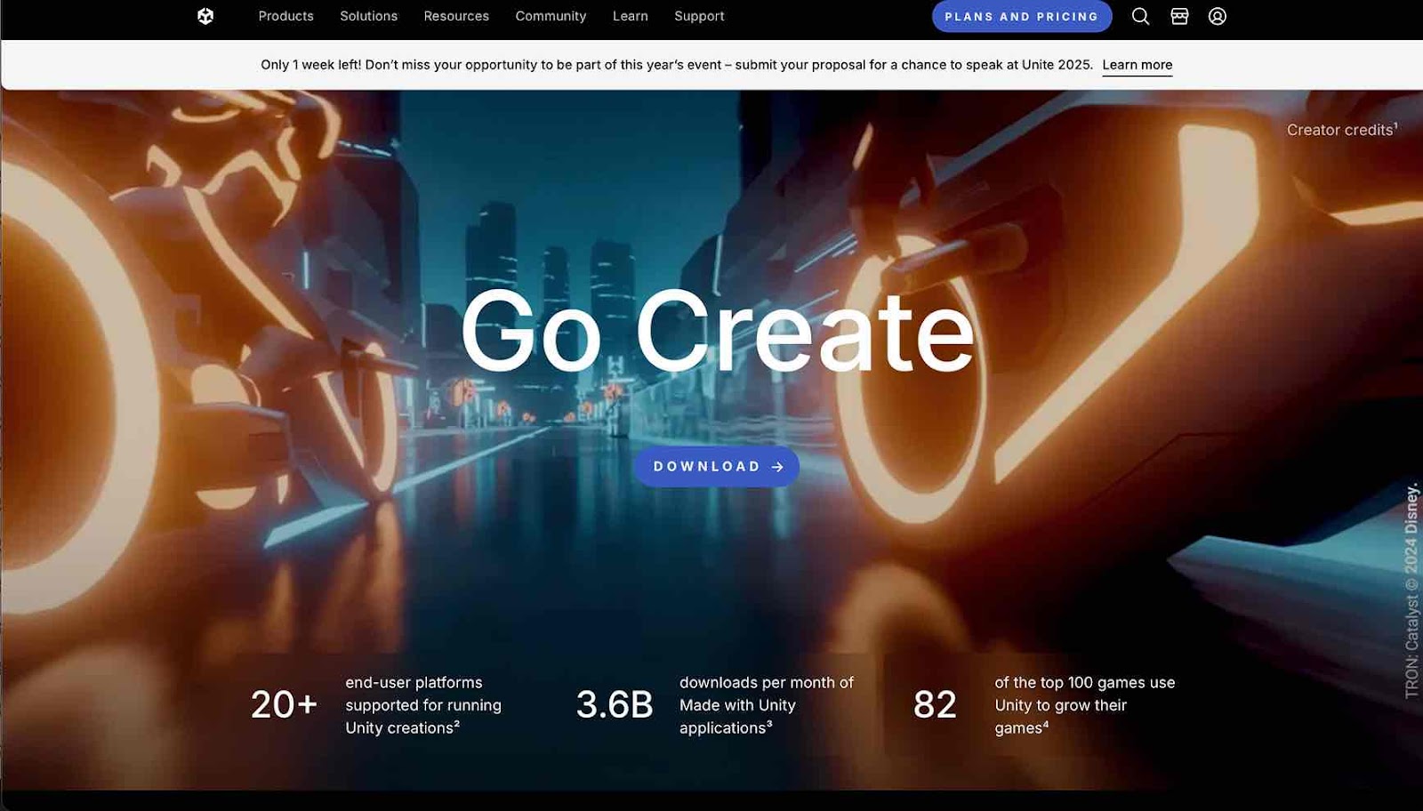 Unity Homepage