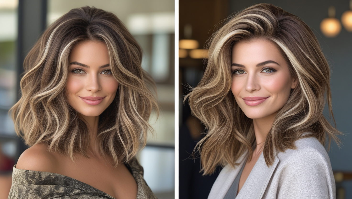 Brown with Blonde Highlights