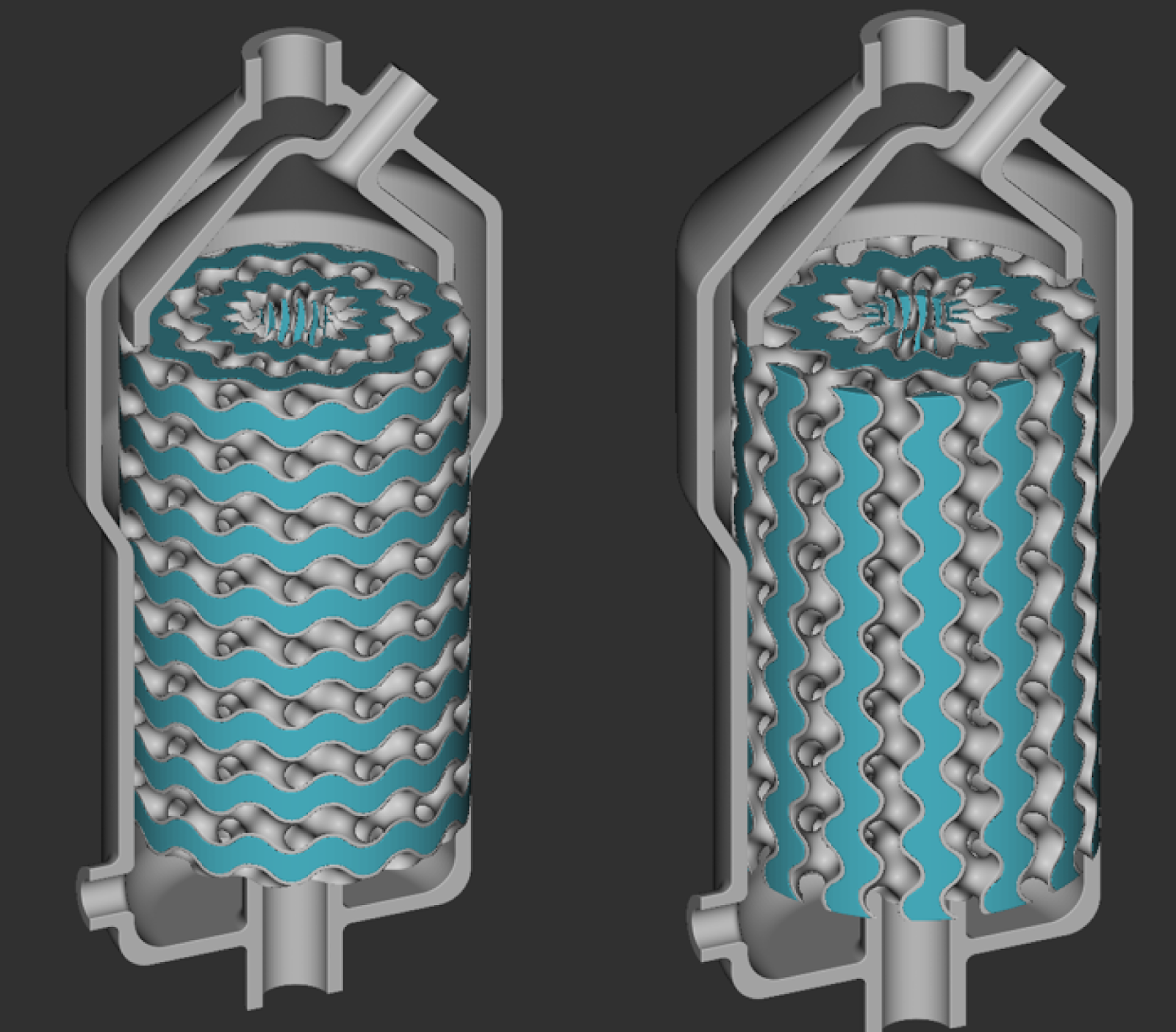 Heat Exchanger Designs with Gyroids