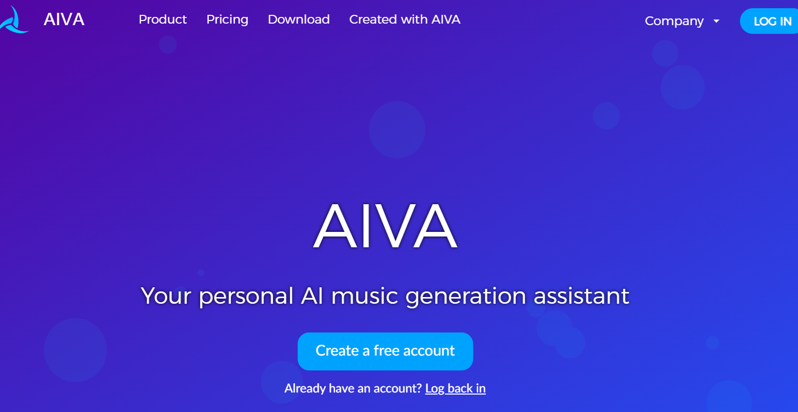 AIVA Sounds effect generator