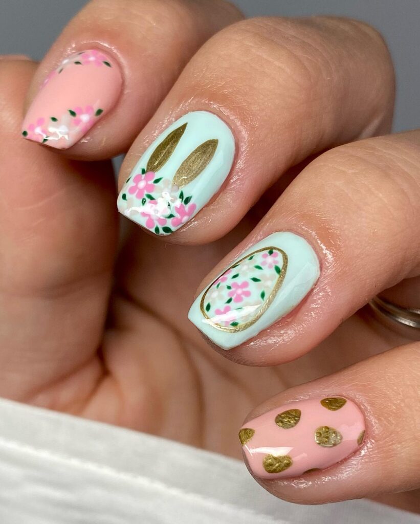 Assortment of Easter nail designs showcasing spring nails with pastel colors, including cute Easter nails and acrylic Easter nails designs