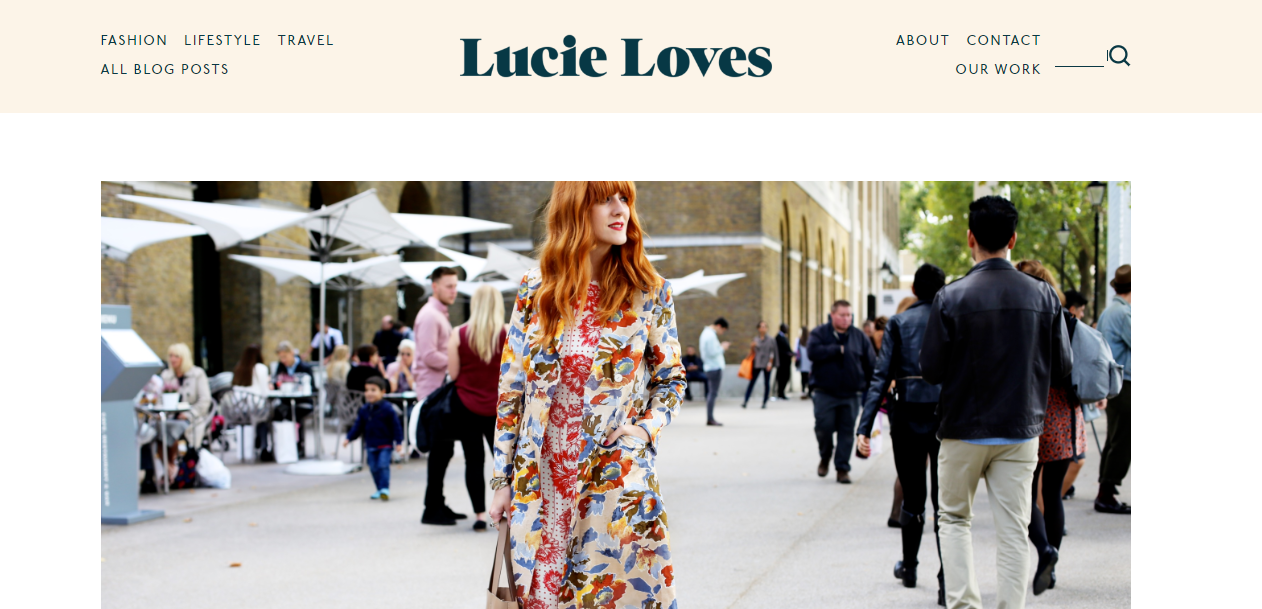 Lucie Loves informal blog homepage