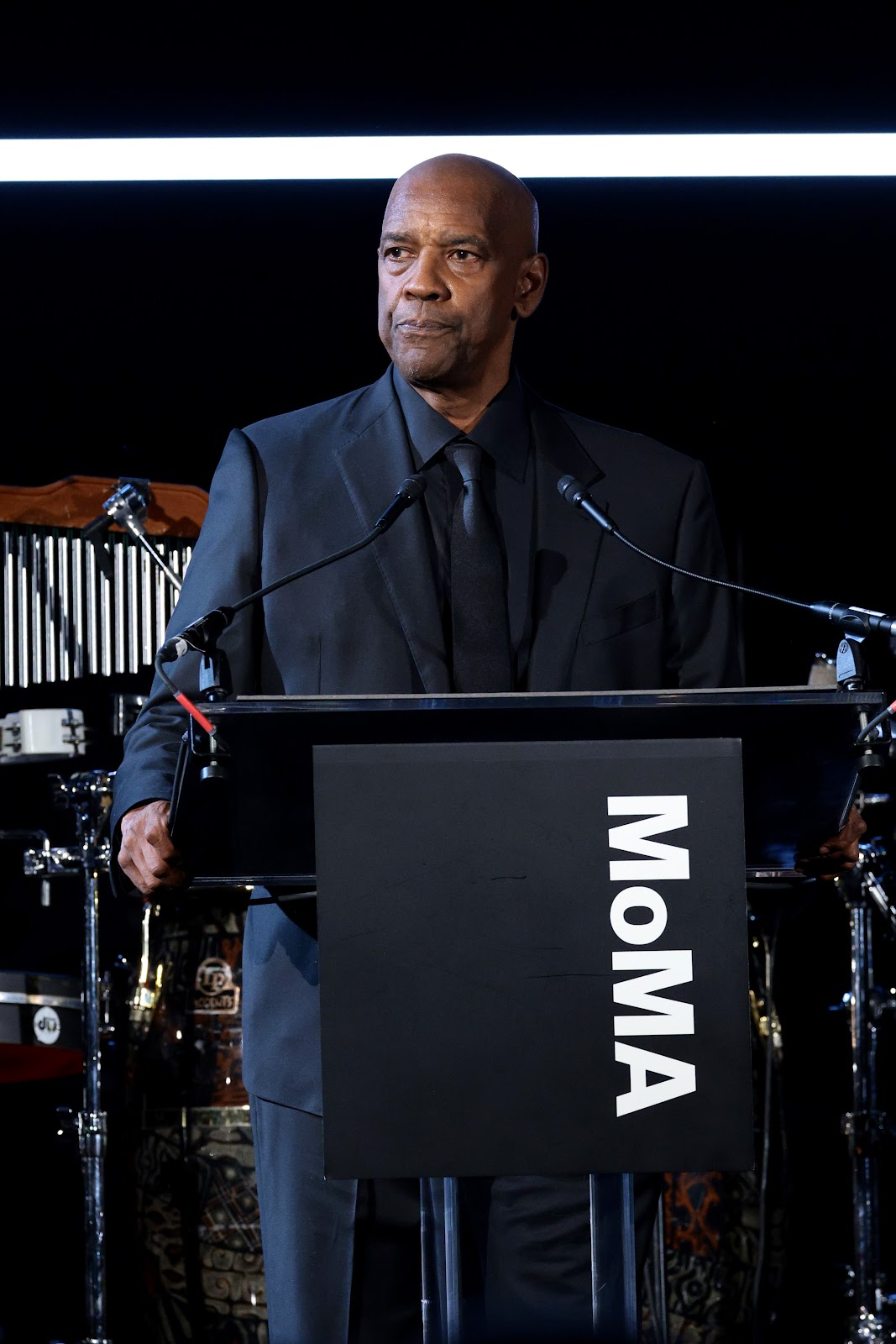 Denzel Washington speaking during The Museum of Modern Art's 16th Annual Film Benefit. | Source: Getty Images