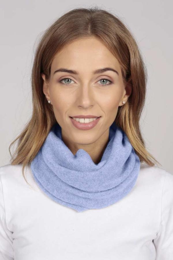 A person wearing a blue scarf

Description automatically generated