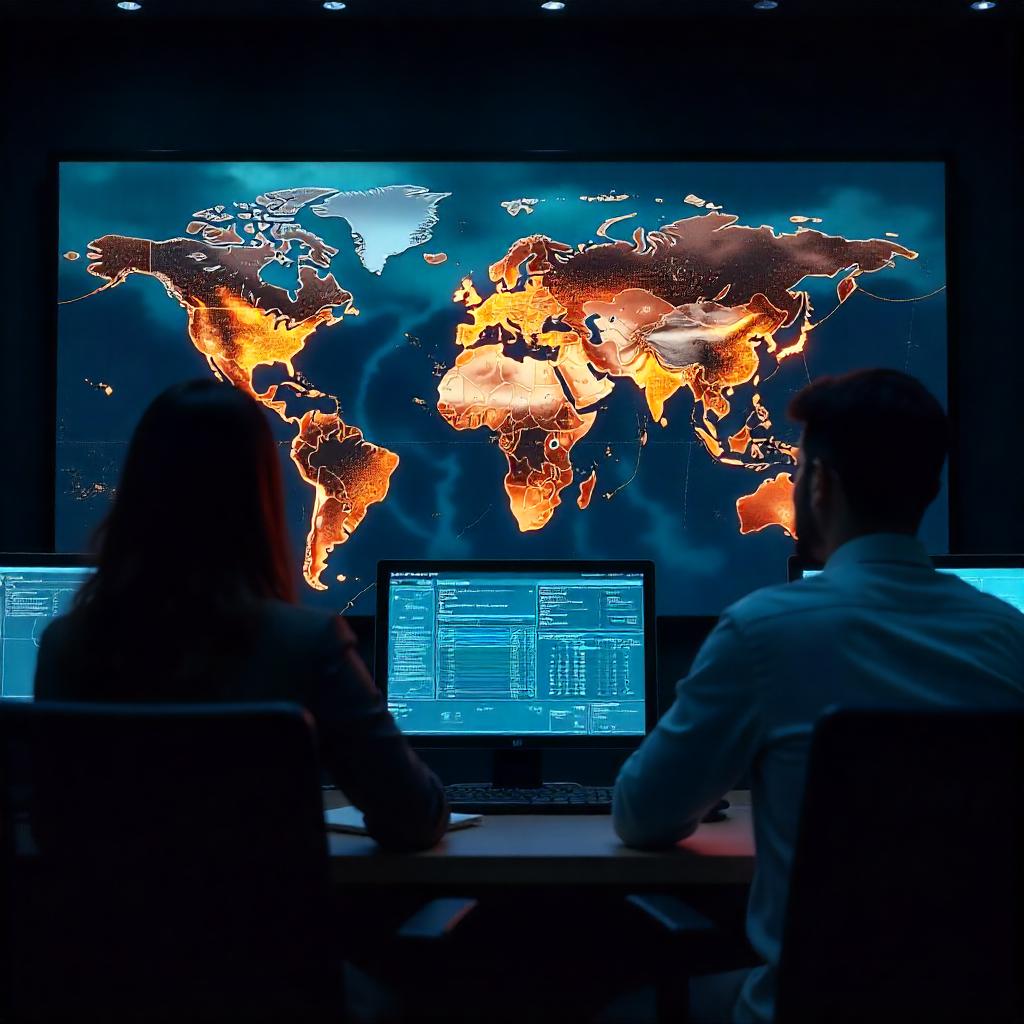 The focused experts analyzing the detailed dashboard data illustrates how "Cost Savings from Cybersecurity Outsourcing" can enable enterprises to leverage advanced threat detection and incident response capabilities without the need for significant capital investment.