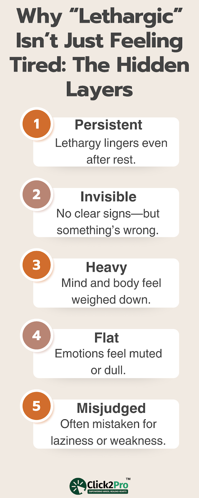 5 hidden signs of being lethargic—persistent, invisible, heavy, flat, and misjudged symptoms