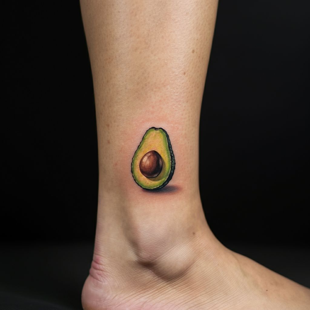 Realistic Avocado Tattoo