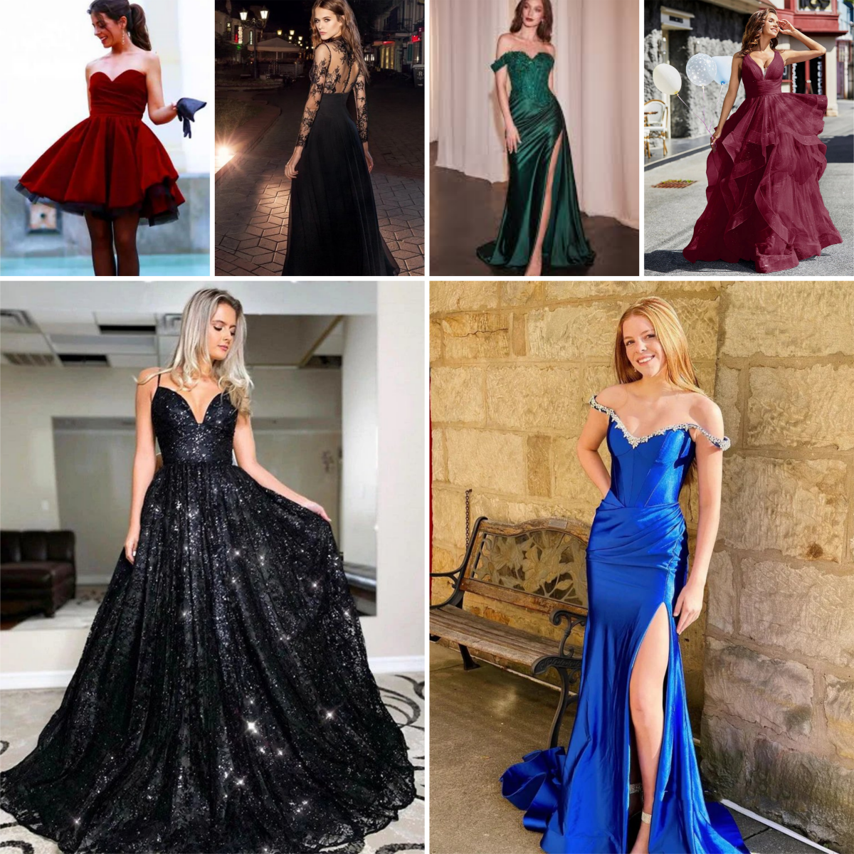 beautiful iconic colors prom formal dresses