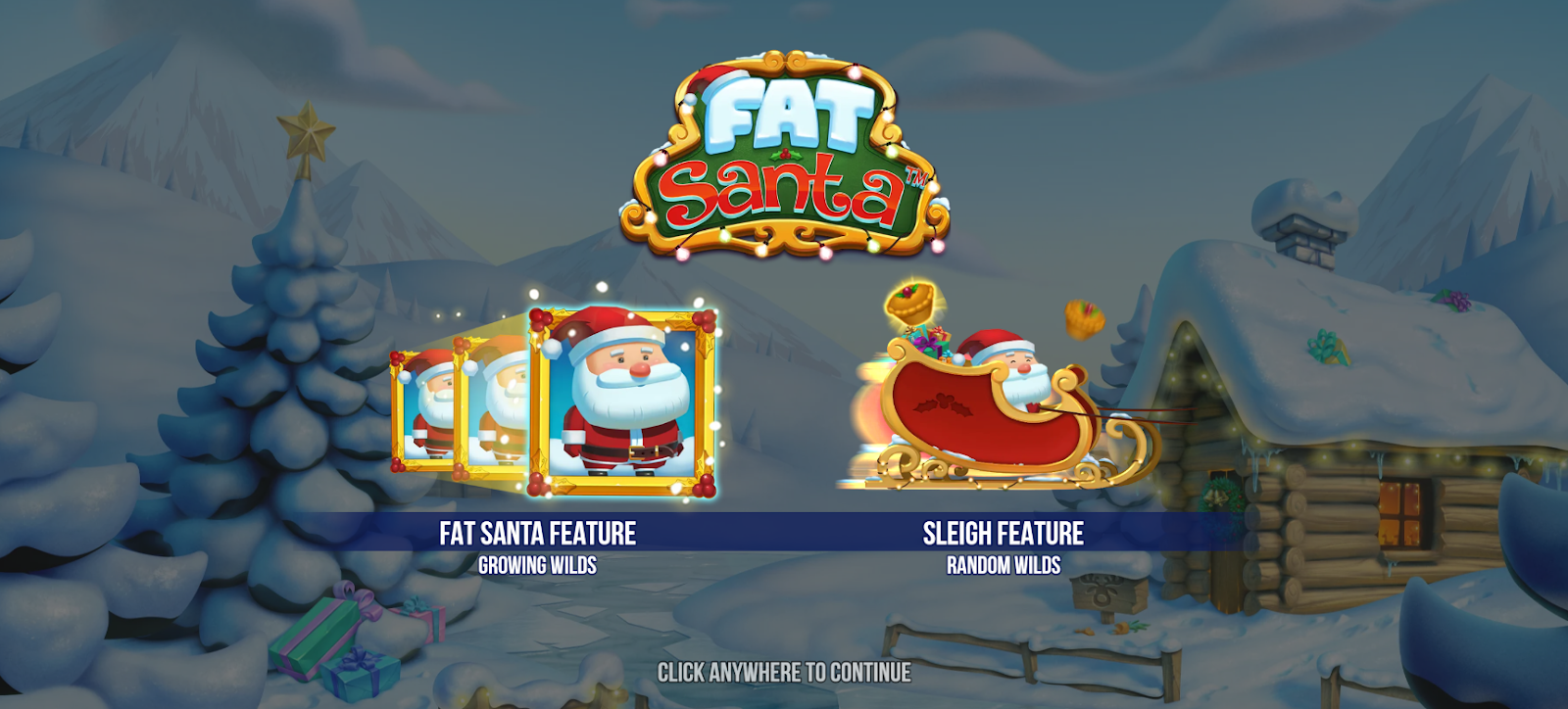 Fat Santa slot title screen.