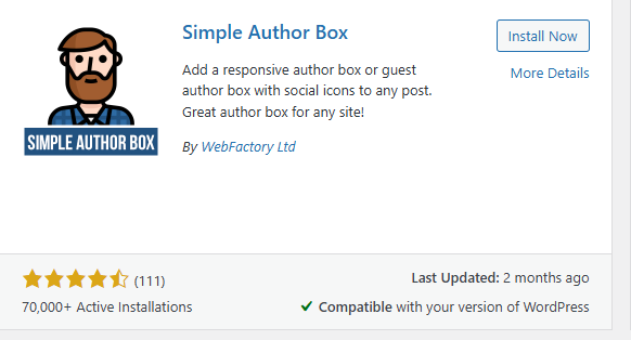 a screenshot of simple author box