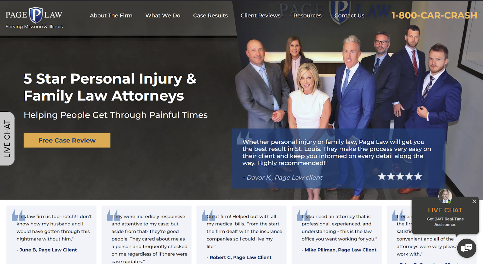 Page Law website