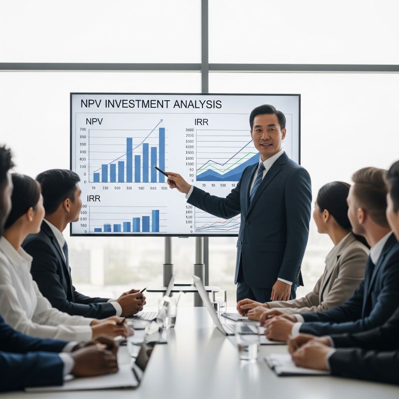 Giám đốc tài chính trình bày trước cổ đông về quyết định đầu tư