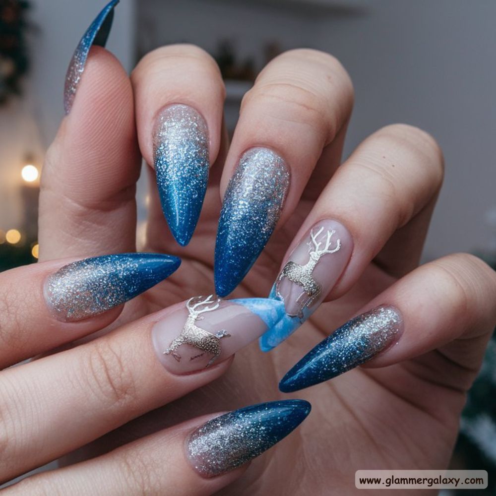 Classy Winter Nails having Dramatic Stiletto Nails for Winter