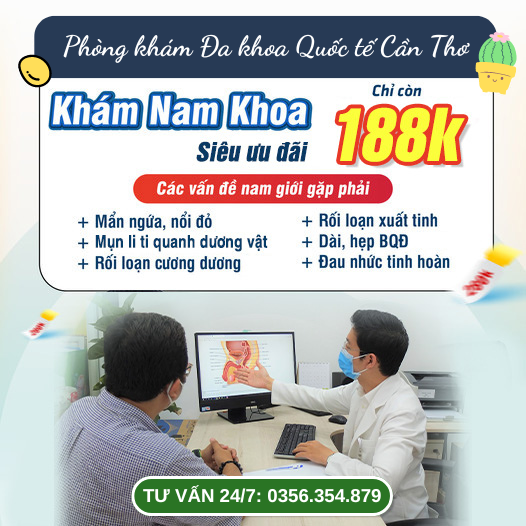 khám nam khoa cần thơ giá chỉ 188K