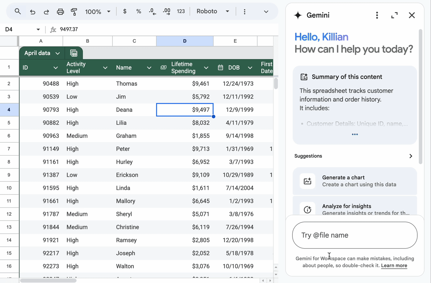 See Gemini in Sheets bring your data to life with powerful editing capabilities.
