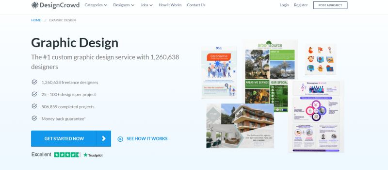 DesignCrowd website screenshot