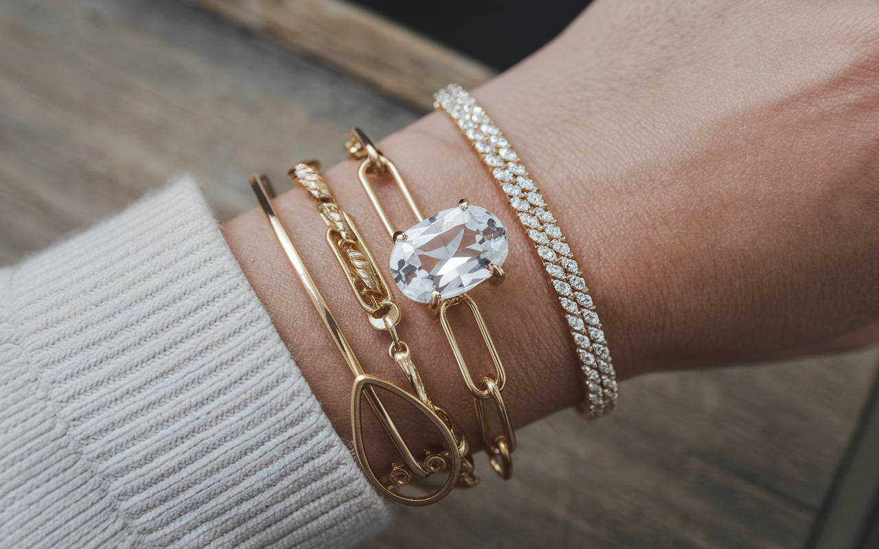 The Seraphina CZ Paperclip Bracelet