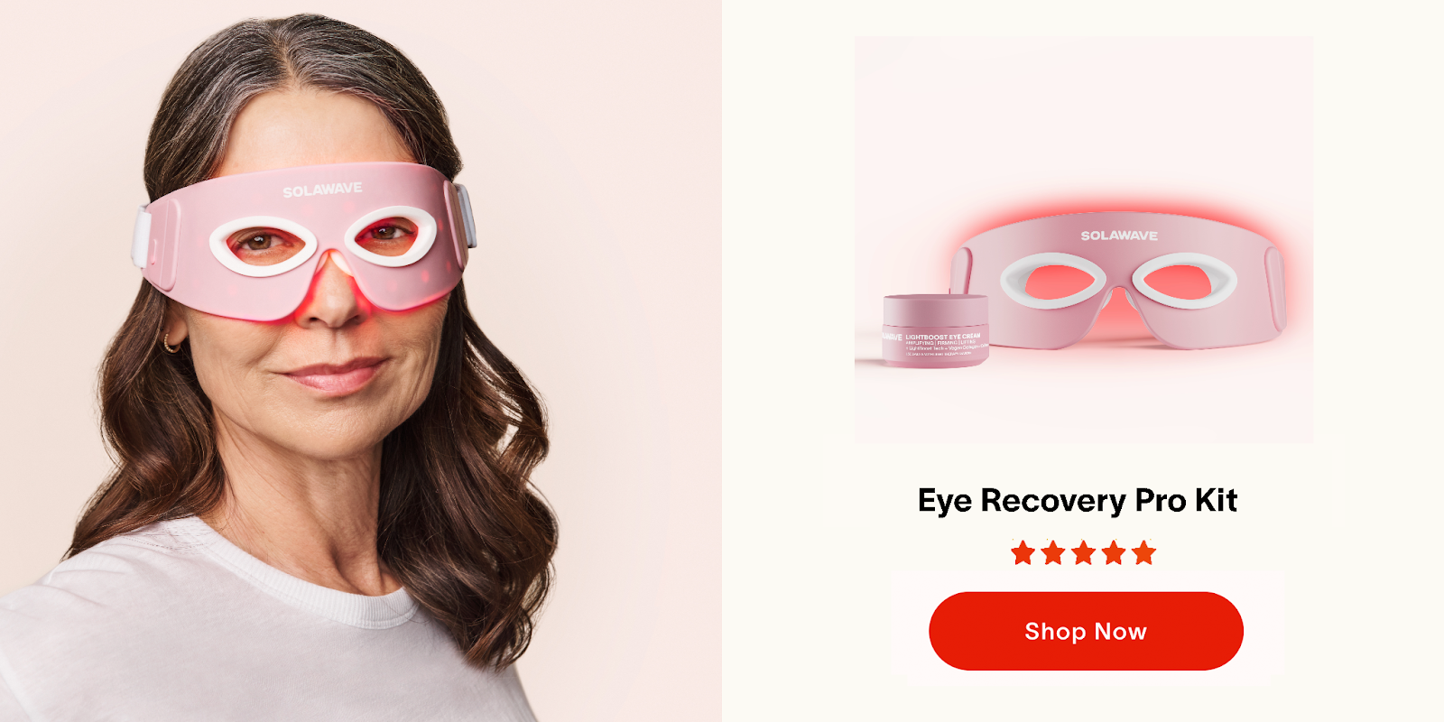 A call to action image to buy the Solawave red light eye mask