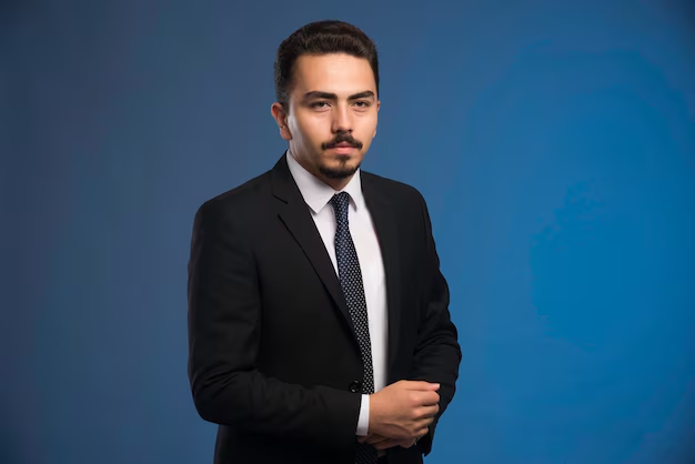 A Startup Headshot With blue background