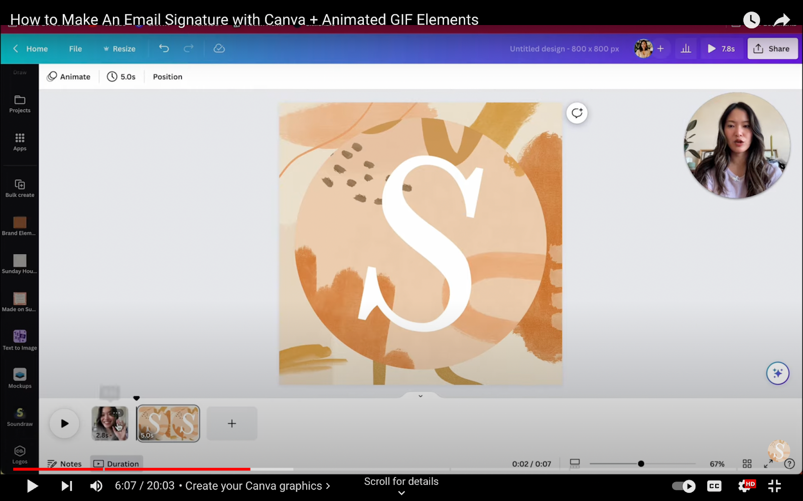 Creating an animated email signature with Canva - Step 3