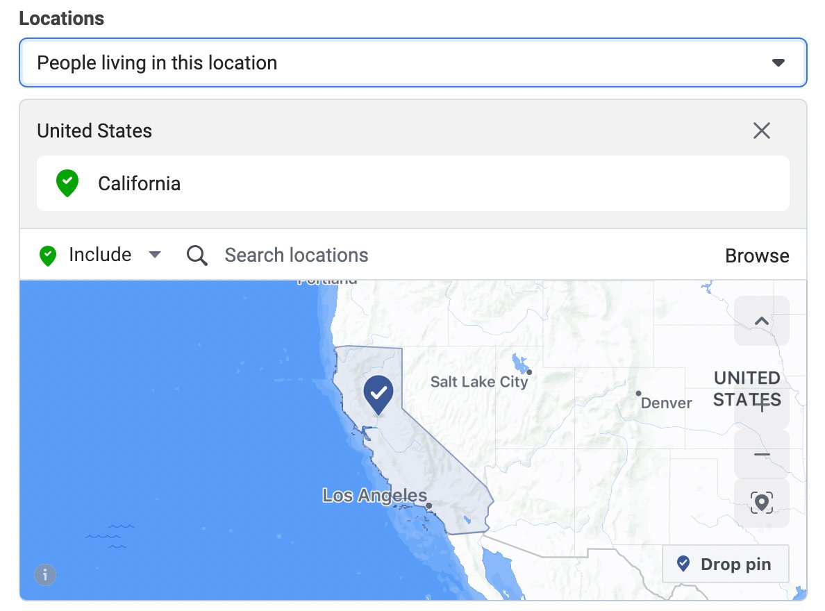 Facebook ads location