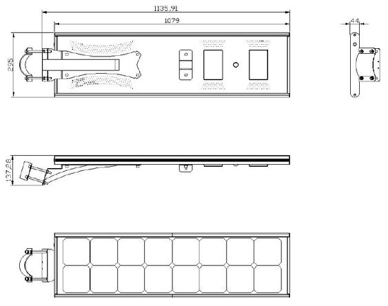 the image displays small solar street light design drawing