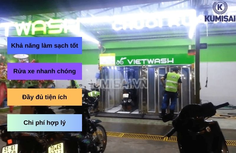 Rửa xe thông minh Vietwash mang đến nhiều dịch vụ tiện lợi