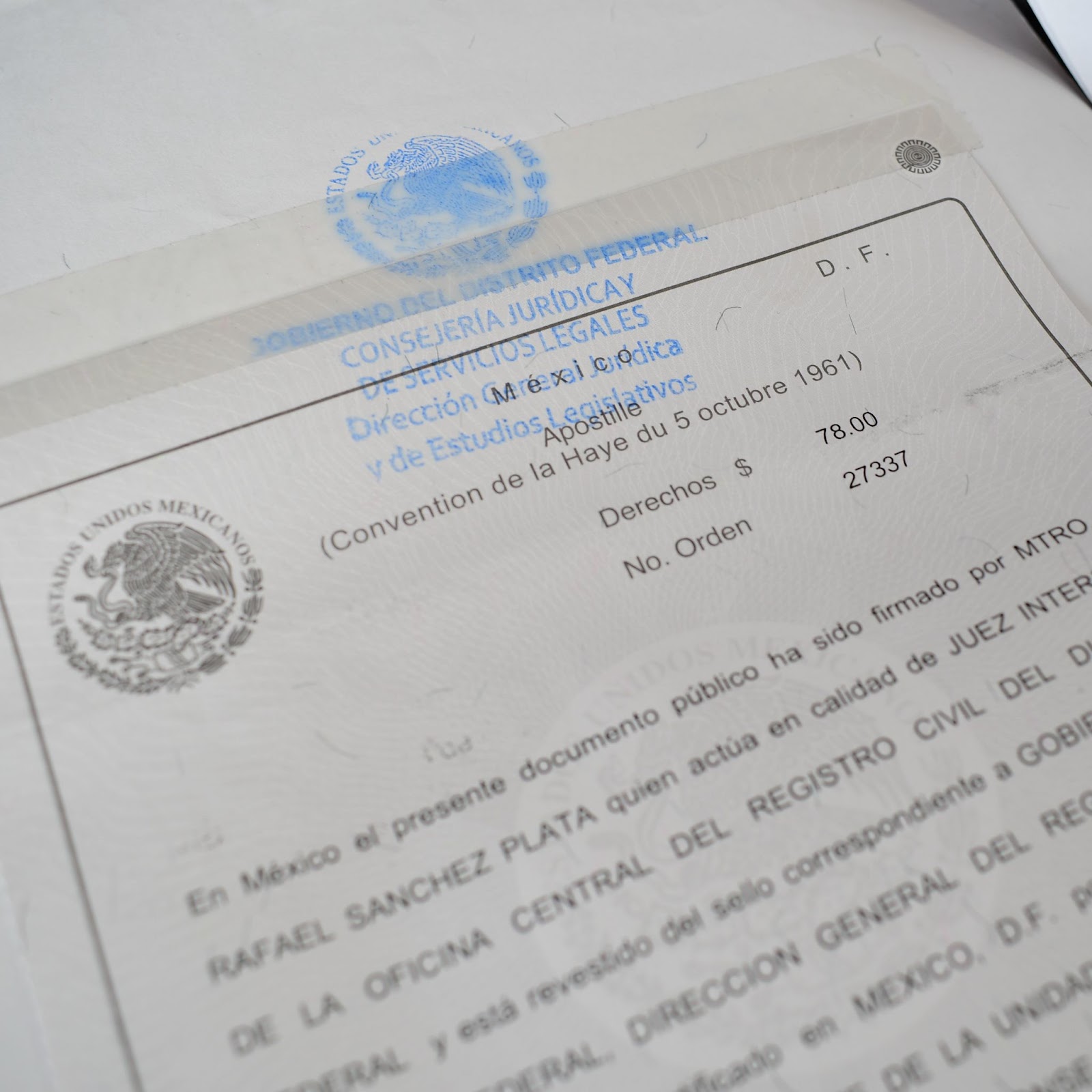 foto de documento apostillado ejemplo