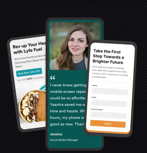 Image showing Swipe Pages mobile-friendly landing pages with flexible responsive layouts
