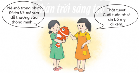 CHỦ ĐỀ 7: MỘT MÁI NHÀ CHUNGBÀI 2: HƯƠNG VỊ TẾT BỐN PHƯƠNGKHỞI ĐỘNGGiới thiệu với bạn một món ăn ngày Tết ở quê em theo gợi ý:Giải nhanh:Nói đến món ăn không thể nào khước từ được chiếc bánh chưng trong ngày tết. Chiếc bánh chưng thể hiện cho nét văn hóa dân tộc từ bao đời nay. Chiếc bánh chưng ngày tết dù tự túc, tự sản hay được mua bán như những thứ hàng hoá khác nhưng đều có chung một điểm: Đó là sản vật không thể thiếu để dâng cúng lên cha mẹ, ông bà, tổ tiên trong ngày Tết.KHÁM PHÁ VÀ LUYỆN TẬP1) Đọc và trả lời câu hỏi:Câu 1: Vì sao người Nhật Bản thường ăn mì Sô-ba vào đêm giao thừa?Câu 2: Đầu năm, người Lào tặng nhau món lạp thay cho điều gì?Câu 3: Nhân bánh bột nướng của người Ca-na-đa được làm từ những nguyên liệu gì?Câu 4: Trong các dịp lễ tết, phụ nữ Mê-xi-cô thường cùng nhau làm gì?Câu 5: Bài đọc giúp em biết thêm điều gì?Giải nhanh: Câu 1: Để tạm biệt năm cũ và đón chào năm mới. Họ tin rằng, sợi mì dài và dai là biểu tượng cho sự trường thọ và may mắn.Câu 2: Lời chúc đầu nămCâu 3: Làm từ thịt bò, thịt heo hoặc cá hồi và khoai tây băm nhỏ, bên ngoài là lớp bột thơm ngon.Câu 4: Cùng nhau làm bánh bột ngô nhồi với pho mát và thịt, gói trong lá chuối hoặc lú ngô vào các dịp lễ tết.Câu 5: Mỗi đất nước, mỗi dân tộc có một món ăn riêng, một hương vị và ý nghĩa riêng2) Nói về một món bánh quen thuộc của Việt Nam mà em biết.Giải nhanh: Người Việt Nam từ xa xưa đã sống trong nền văn hóa lúa nước, phải phụ thuộc thiên nhiên rất nhiều. Vì thế, chiếc bánh chưng trong mâm cỗ ngày Tết mang ý nghĩa thể hiện sự biết ơn trời đất đã cho mưa thuận gió hòa để mùa màng bội thu, đem lại cuộc sống ấm no cho người dân. Bánh chưng được làm từ gạo nếp trắng ngần với phần nhân có đậu xanh, thịt mỡ, hành, tiêu…  Tất cả được bọc trong lớp lá dong xanh mướt và được buộc chặt bằng những sợi lạt mềm dẻo với tạo hình vuông vức, đẹp mắt. Bánh chưng cũng là món quà biếu Tết ý nghĩa mà người Việt thường dùng để đi biếu người quen, họ hàng hoặc được bày cùng các vật dụng khác trên mâm ngũ quả ngày Tết để thể hiện cho sự tương sinh tương khắc trong ngũ hành.1) Đọc lời các nhân vật trong tranh và trả lời câu hỏi.a. Hai bạn nói về nhân vật nào?b. Nhân vật ấy có đặc điểm gì?Giải nhanh: a. Nê-mô trong phim Đi tìm Nê-môb. dễ thương và thông minh2) Nói về một số đặc điểm của nhân vật em thích trong truyện tranh hoặc phim hoạt hình dựa vào gợi ý:Giải nhanh: Khi còn nhỏ, tôi được xem qua rất nhiều bộ phim hoạt hình nhưng có lẽ thích nhất là được xem bộ phim dí dỏm Đô-rê-mon. Cái tên này có lẽ đã quá quen thuộc với các bạn nhỉ?Đô-rê-mon là một chú mèo máy đến từ thế kỉ 22, cái nơi mà mọi thứ tối tân đều được sáng tạo đặc biệt là rô-bot. Có rất nhiều rô-bot nhưng phổ biến hơn cả là những chú rô-bot mèo máy. Không may thay, Đô-rê-mon là một chú mèo bị lỗi và bị vứt bỏ nhưng một cậu bé đã mua nó về. Xui xẻo hơn, khi ở nhà, Đô-rê-mon bị chuột cắn rách tai nên có lẽ đây là chú mèo đầu tiên cụt tai. Về sau, Đô-rê-mon dùng cỗ máy thời gian để đến thế kỉ 21 để giúp Nô-bi-ta, cụ cố của cậu bé đã mua Đô-rê-mon và cuộc hành trình bắt đầu1) Viết đoạn văn ngắn nêu lí do em thích hoặc không thích một nhân vật trong câu chuyện đã đọc hoặc đã nghe dựa vào gợi ý:Giải nhanh:  Sọ Dừa là truyện cổ tích mà em rất yêu thích. Sọ Dừa khi sinh ra đã có ngoại hình kỳ lạ không tay không chân, tròn như một quả dừa. Nhưng chàng lại có những phẩm chất tốt đẹp. Với tấm lòng hiếu thảo, Sọ Dừa đã nhờ mẹ xin vào nhà phú ông chăn bò thuê để phụ giúp mẹ. Ba cô con gái nhà phú ông thay phiên nhau đưa cơm cho Sọ Dừa. Nhưng chỉ có cô út với tấm lòng nhân hậu là đối đãi tử tế với Sọ Dừa. Phát hiện Sọ Dừa không phải người trần, cô út đem lòng yêu mến. Hai người nên duyên vợ chồng, sống với nhau rất hạnh phúc. Sọ Dừa thi đỗ trạng nguyên, được vua cử đi xứ. Trước khi đi, chàng đưa cho vợ một con dao, hai quả trứng gà, dặn luôn mang bên người. Lại nói hai cô chị vì muốn thay thế em gái làm bà trạng, tính kệ hãm hại em khiến cô rơi xuống biển. Nhờ những đồ vật chồng đưa cho, cô thoát chết và chờ được ngày chồng đến cứu. Trải qua nhiều sóng gió, cuối cùng hai vợ chồng Sọ Dừa có được cuộc sống hạnh phúc. Qua truyện Sọ Dừa, nhân dân ta đã gửi gắm ước mơ về một cuộc sống công bằng, cái thiện chiến thắng cái ác. Nhân vật Sọ Dừa đã để lại ấn tượng sâu sắc trong lòng mỗi người đọc.2) Trang trí và trưng bày bài viếtEm tự trang trí theo ý thích của bản thânVẬN DỤNG