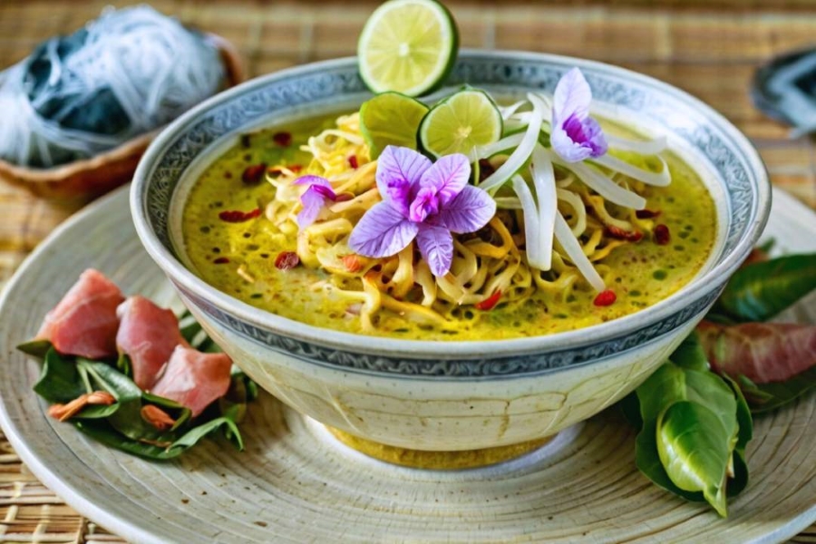 Nom Banh Chok is a popular breakfast dish