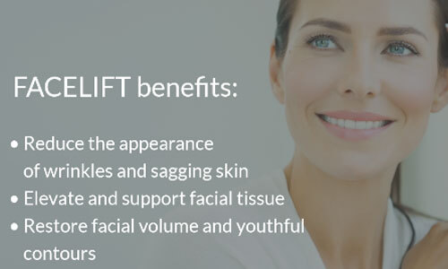 in this image the benefits of facelift is written