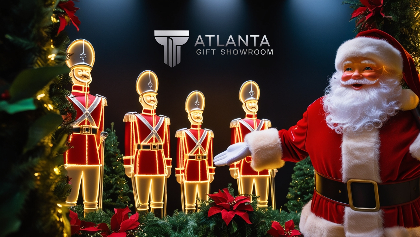 Atlanta Gift Showroom 3D Lighted Christmas Soldiers and Santa Claus