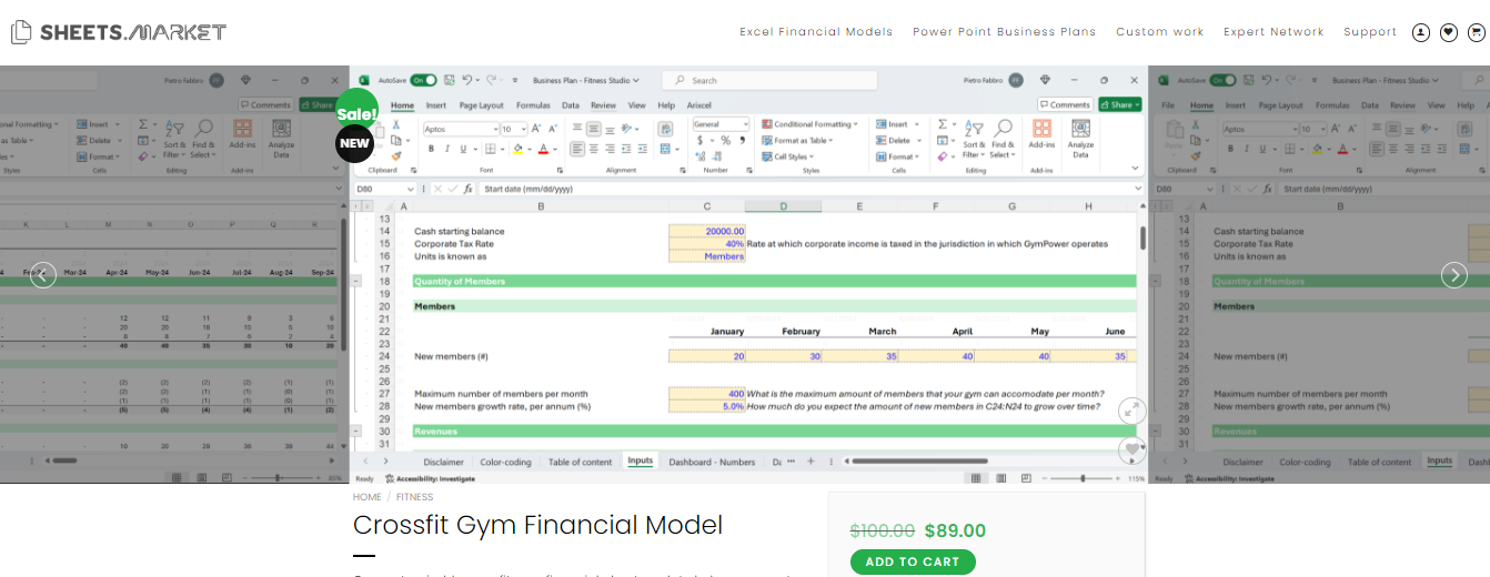 CrossFit gym financial model