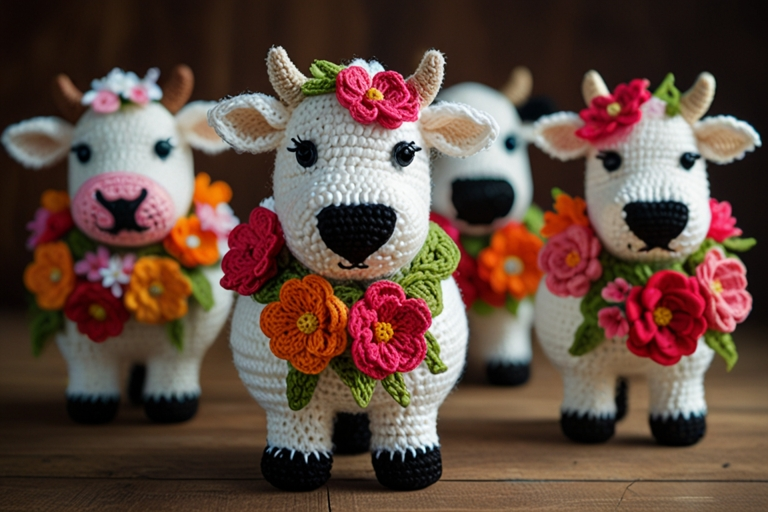 Crochet Cow Bouquet Under $30