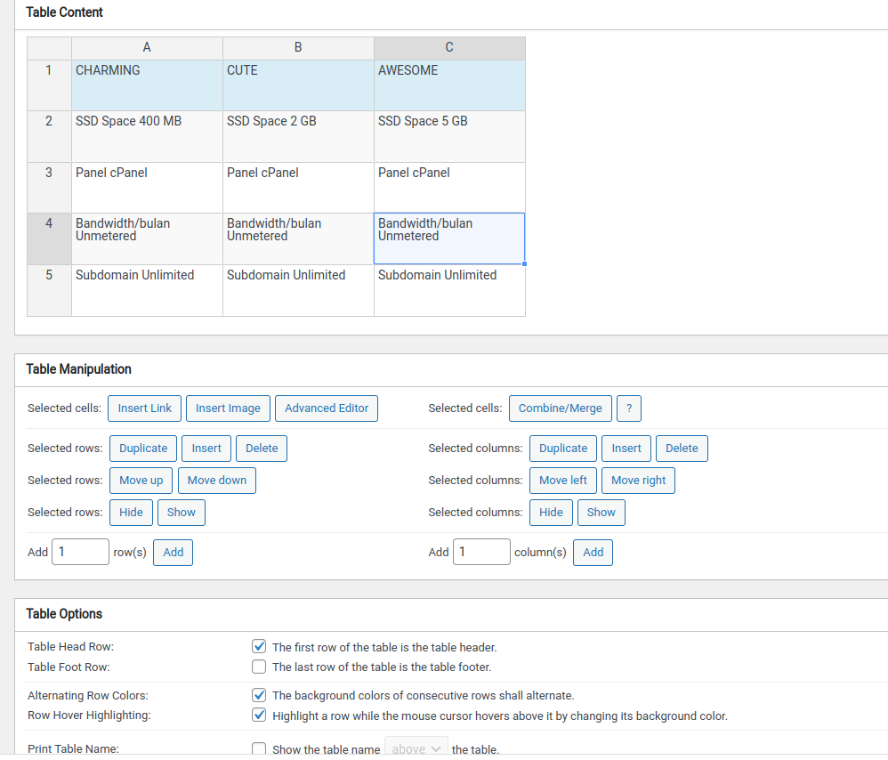 Membuat Tabel Responsif di WordPress dengan TablePress