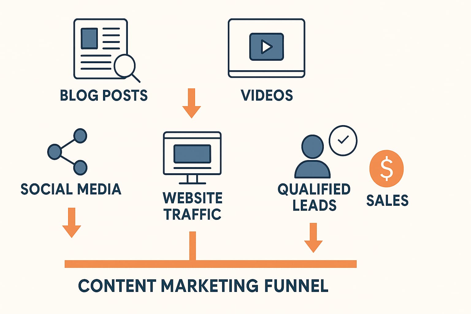 Digital marketing workflow diagram showing how content marketing generates high quality window leads through visualization tools.