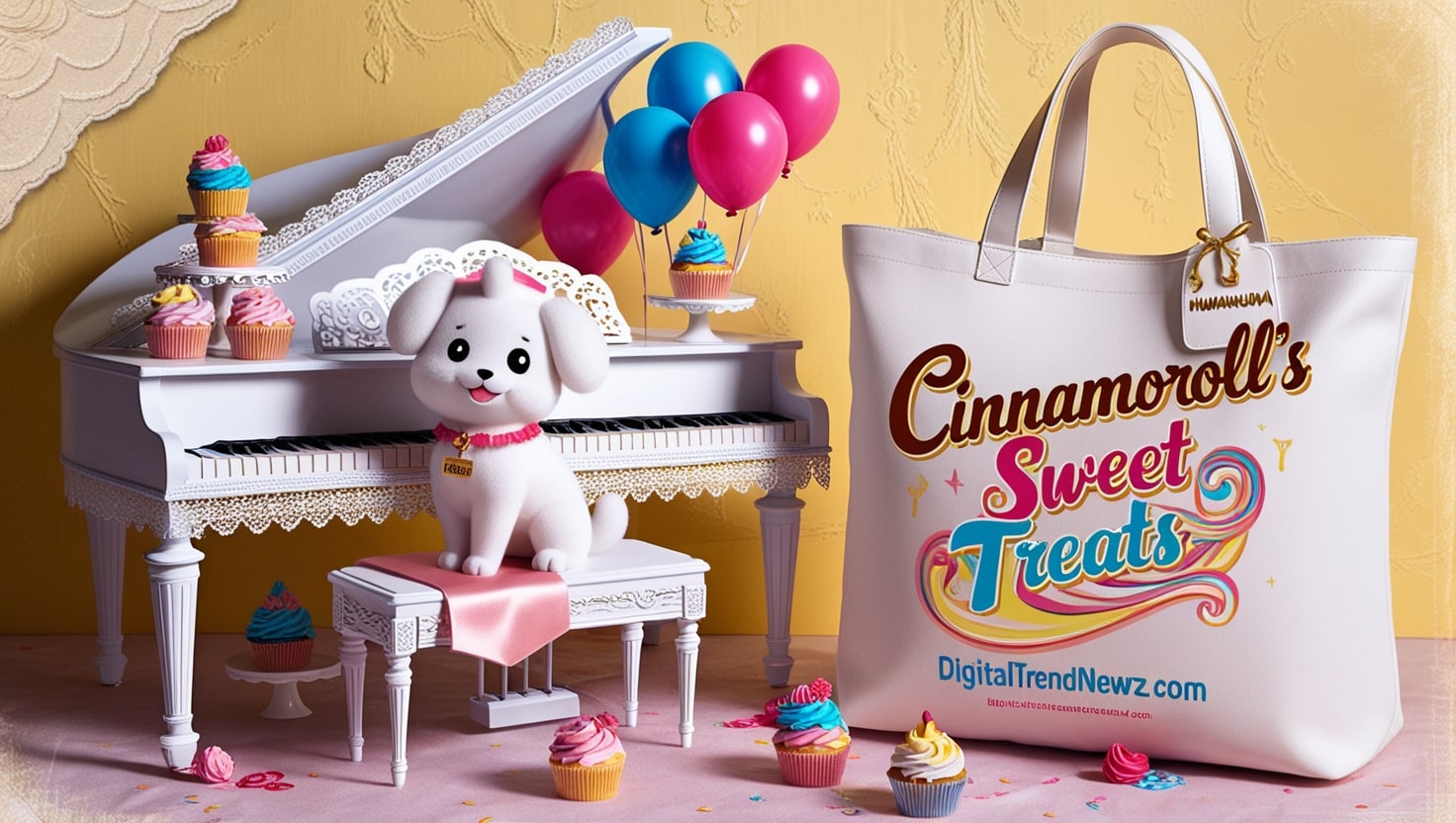 Cinnamoroll My Sweet Piano Huwahuwa Cupcake Bag