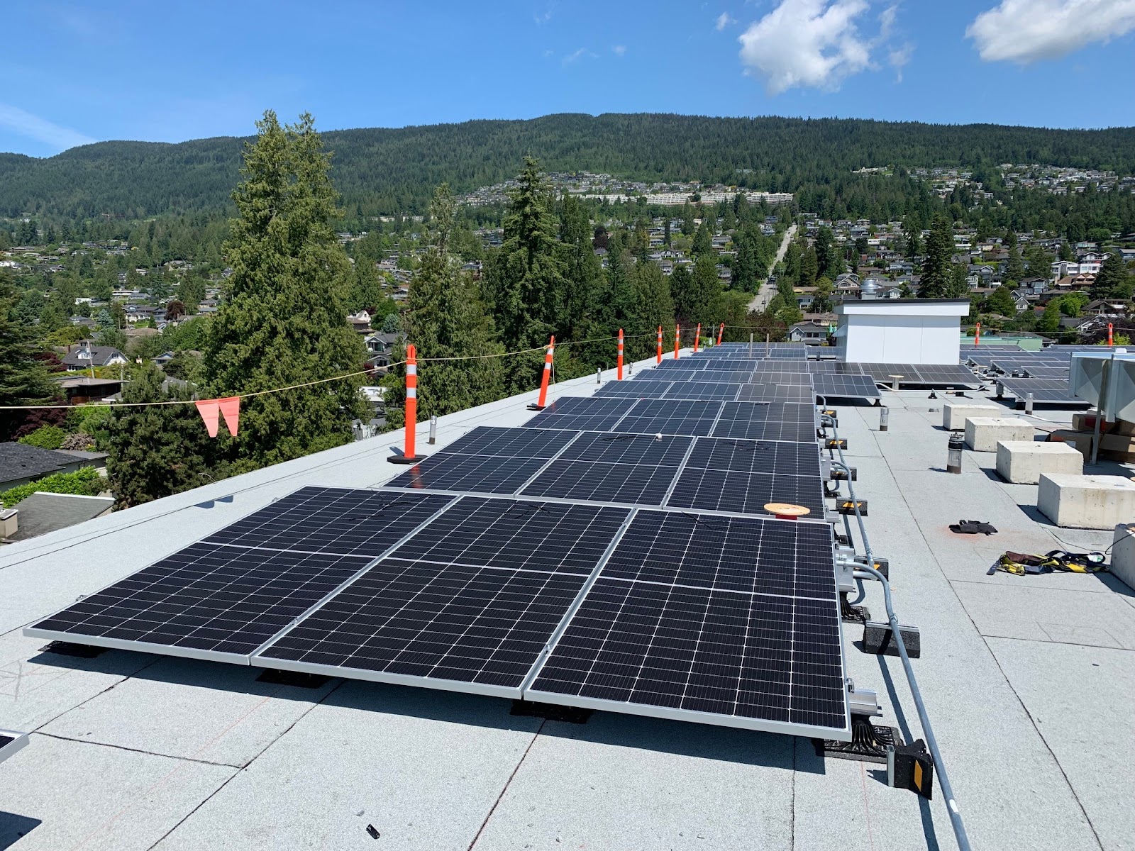 Solar panels at Kiwanis Village West in West Vancouver. Photo via Kiwanis North Shore Housing Society.