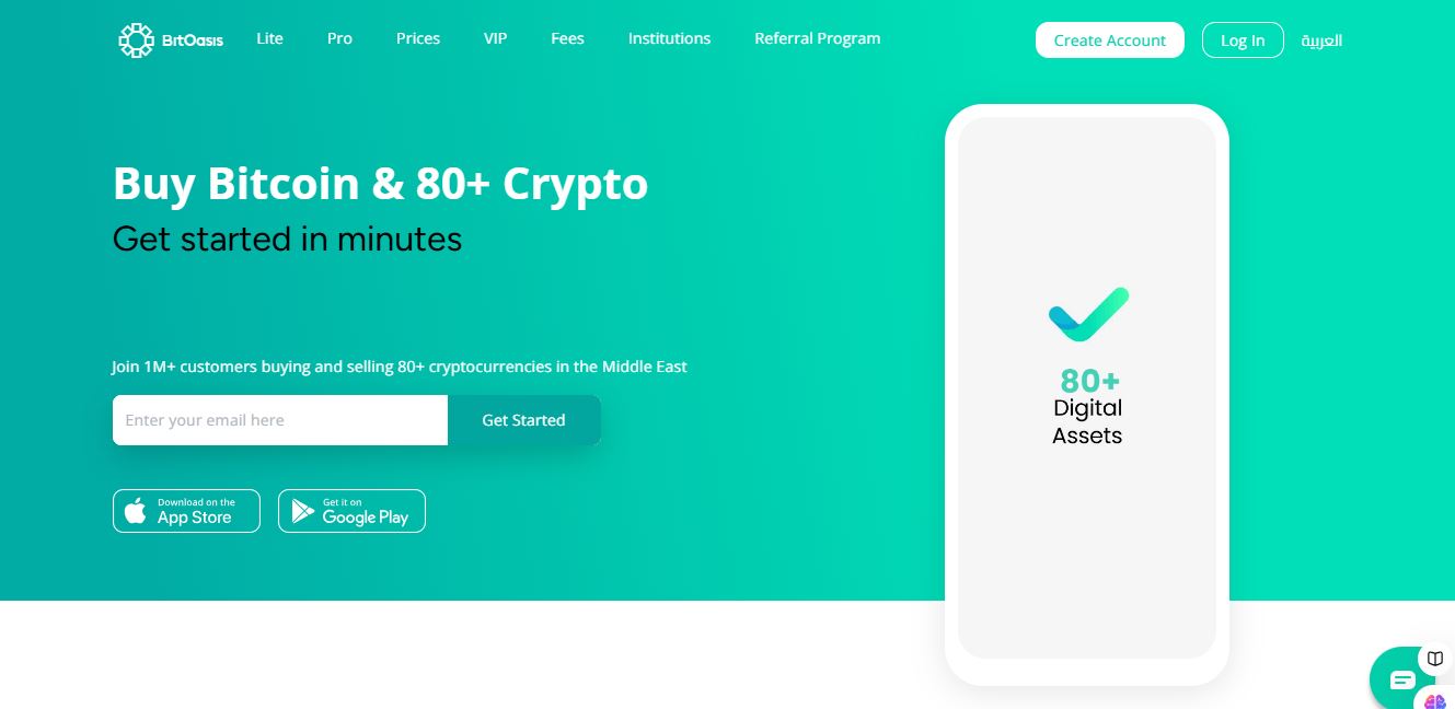  BitOasis homepage