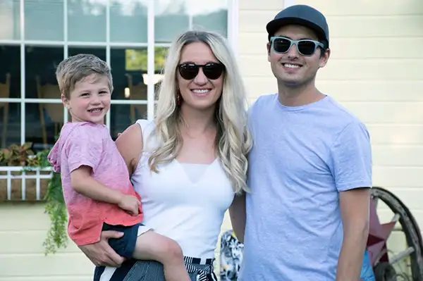 Craig with his wife (who's his co-founder) and son.