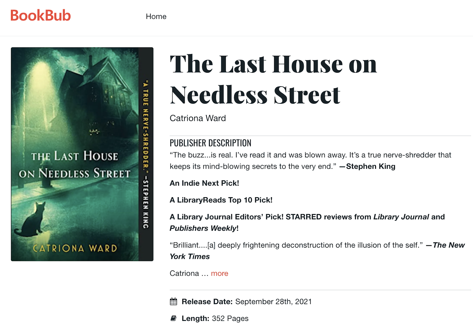 image of the last house on needless street book.