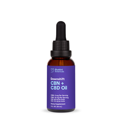 Downshift CBD CBN oil blend for sleep support by Bluebird Botanicals