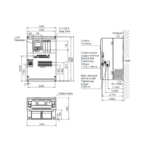 Kích thước P1-00400HFEF, P1-00470HFEF, P1-00620HFEF